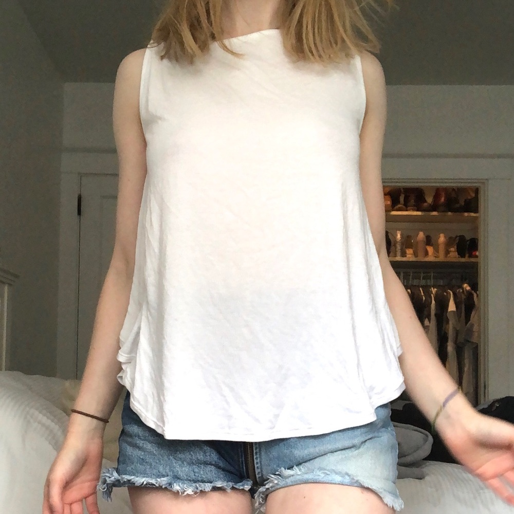 Flowy white free people tank